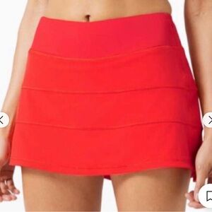 Lululemon Athletica Red Pace Rival Skirt